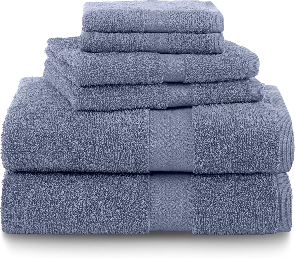 martex 6-piece 100% ringspun cotton towel set, heather, main product view