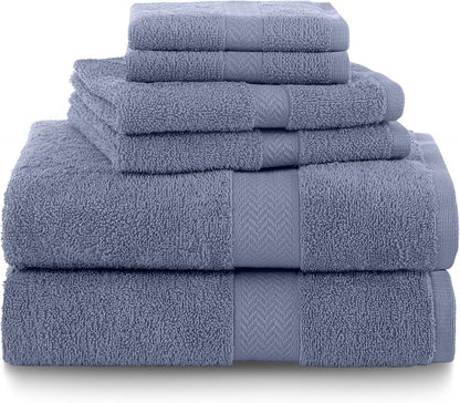 martex 6-piece 100% ringspun cotton towel set, heather, main product view