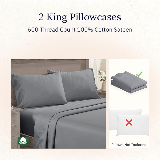 Luxuriously Soft Hotel Quality 6 Thread Count, 1% Cotton Set of 2 Cases - Image 4