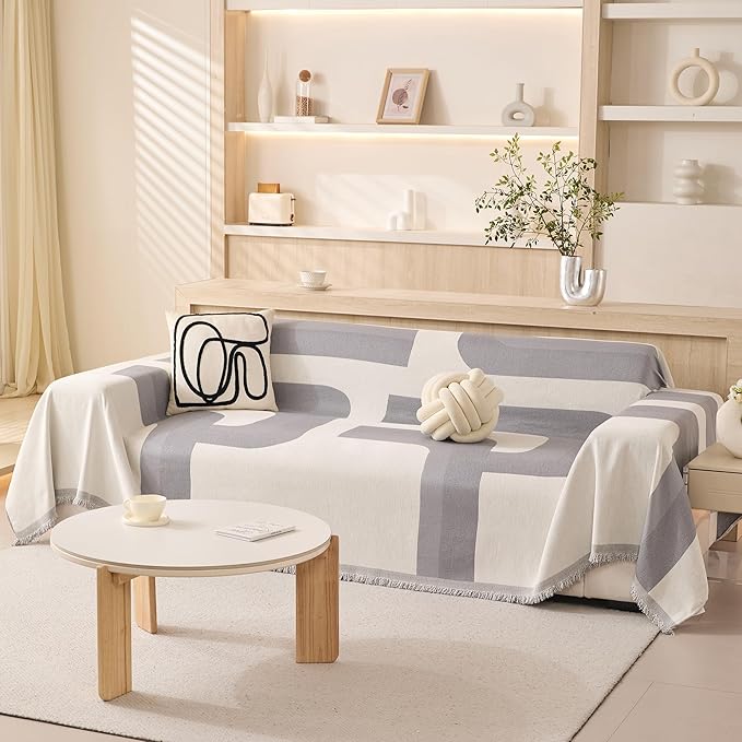 MEETSKY Couch Cover for Pets Sofa Covers Washable, Simple Modern Geometric - Image 2