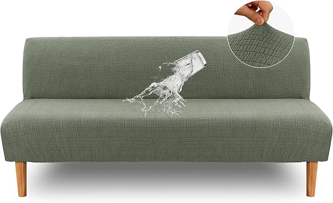 H.VERSAILTEX Water Repellent Armless Futon Cover Sofa Bed Slipcover, Full Size by HVERSAILTEX