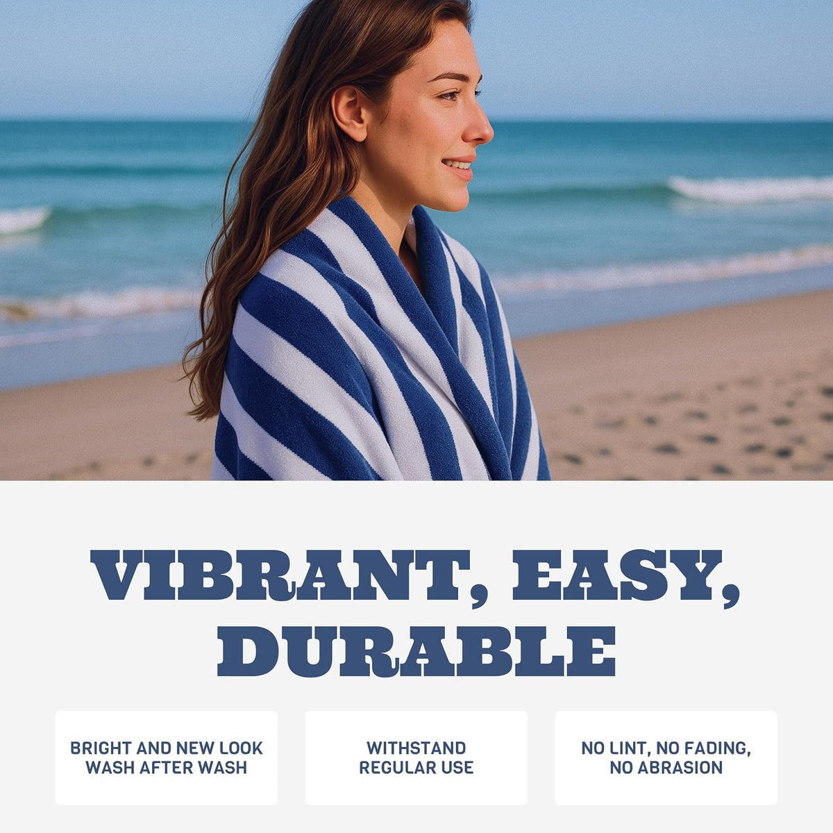 white classic stripe cabana beach towels oversized 2 showing dimensions