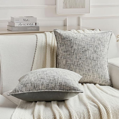 FUTEI Black Decorative Throw Pillow Covers 12x20 Inch Set of 2, Soft Chenille - Image 4