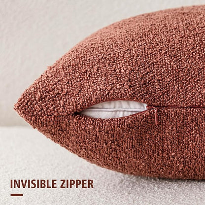 Foindtower Decorative Textured Boucle Throw Pillow Covers Accent Solid Pillow - Image 2