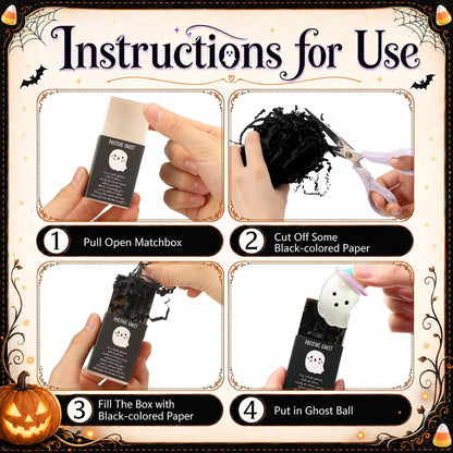 100 Sets Halloween Positive Gifts Luminous Ghost Desk Decor Trinkets, Clear