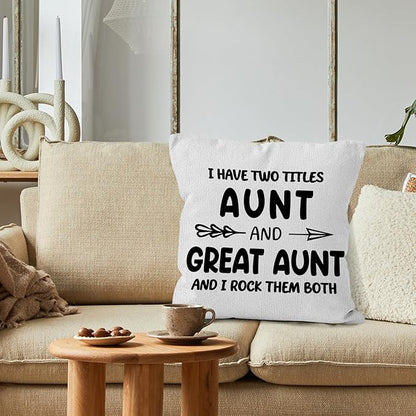 Great Aunt Gifts Throw Pillow Covers 18x18, Christmas Great Aunt Auntie - Image 3