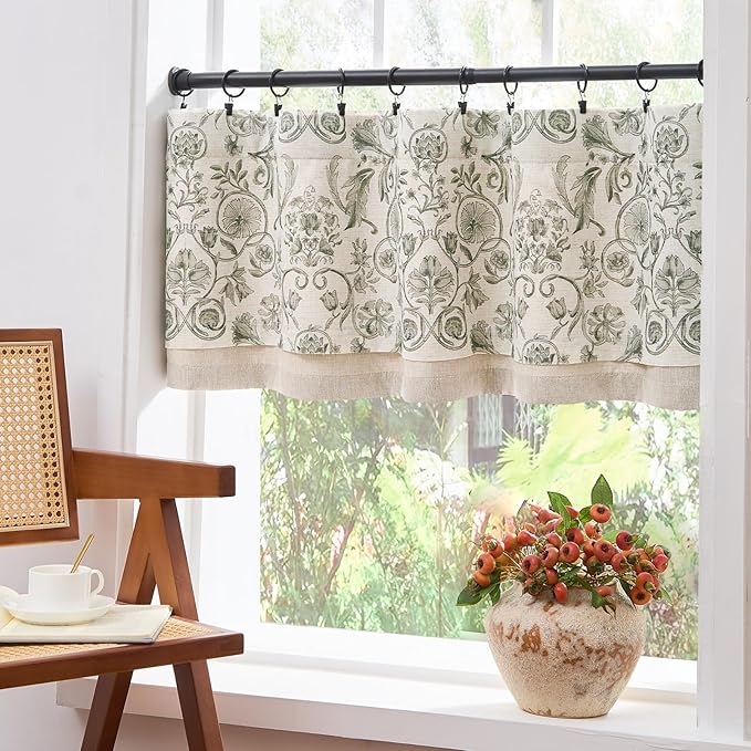 jinchan Linen Valance Kitchen Curtain - Image 7