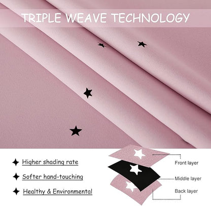 NICETOWN Pink Star Cutout Curtains - Image 6