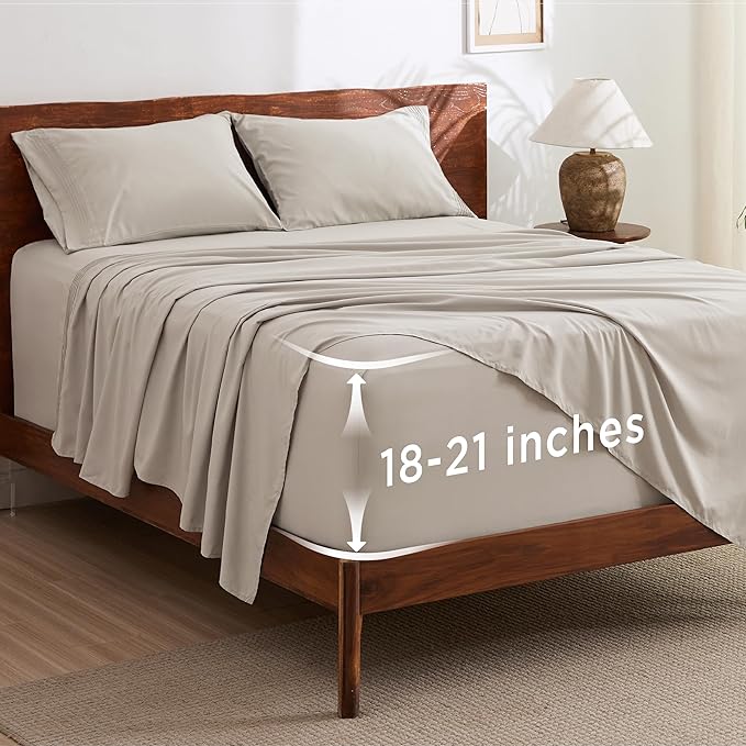 Bedsure Deep Pocket California King Sheet Sets by BEDSURE