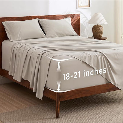 Bedsure Deep Pocket California King Sheet Sets by BEDSURE
