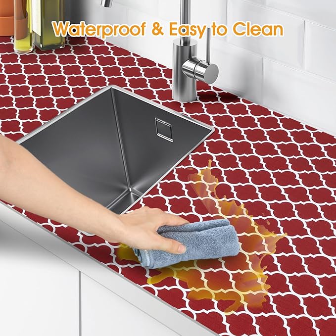 Shelf and Drawer Liner for Kitchen Cabinets Non-Adhesive, Strong Grip Non-Slip - Image 4