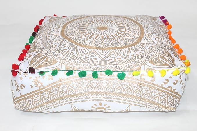CRAFT KALA Gold Large Hippie Mandala Meditation Floor Ottoman Pillow Cushion - Image 9