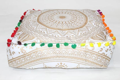CRAFT KALA Gold Large Hippie Mandala Meditation Floor Ottoman Pillow Cushion - Image 9