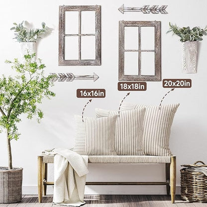 Farmhouse Pillow Covers 22x22, Modern Accent Square Throw Pillow Covers Set of 2 - Image 4