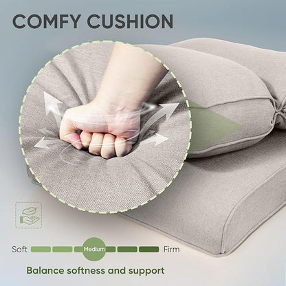 Outdoor Chair Cushion Set of 2, Waterproof Outdoor Seat Cushions 25x22 - Image 4