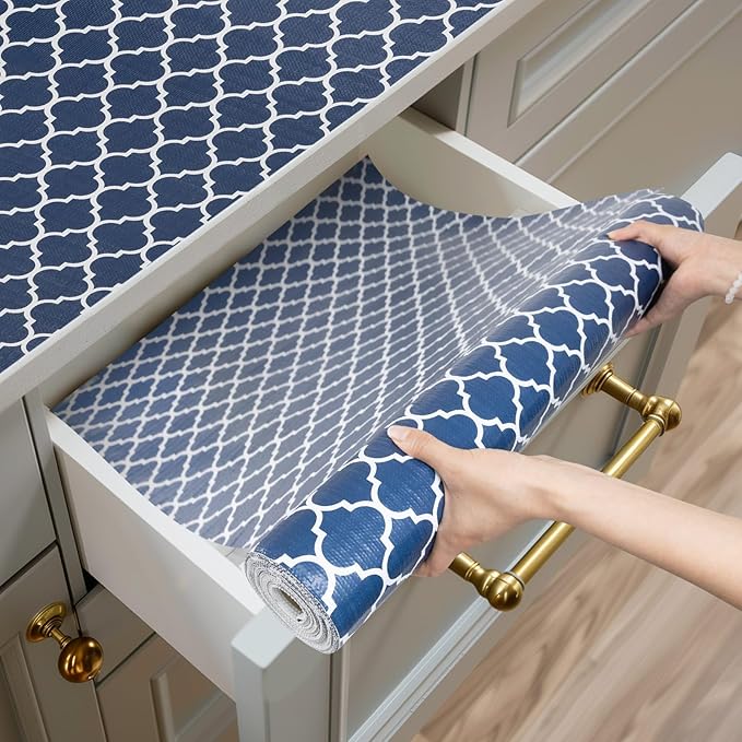 Shelf and Drawer Liner for Kitchen Cabinets Non-Adhesive, Strong Grip Non-Slip by Shinlendid