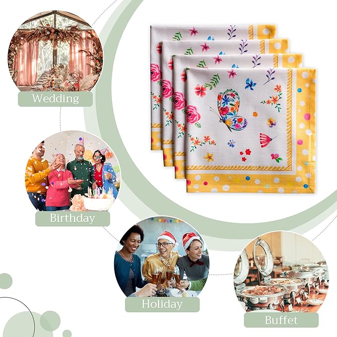 Maison d' Hermine Cloth Napkins Set of 4 100% Cotton Everyday Reusable Square - Image 6