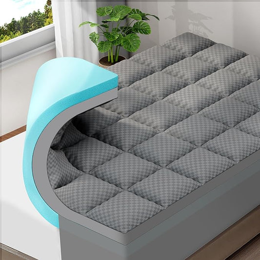 OLANLY Dual-Layer 4 Inch Twin XL Size Memory Foam Mattress Topper by OLANLY
