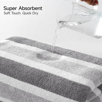 redkiss 6-piece microfiber bath towel set, ultra soft, side view