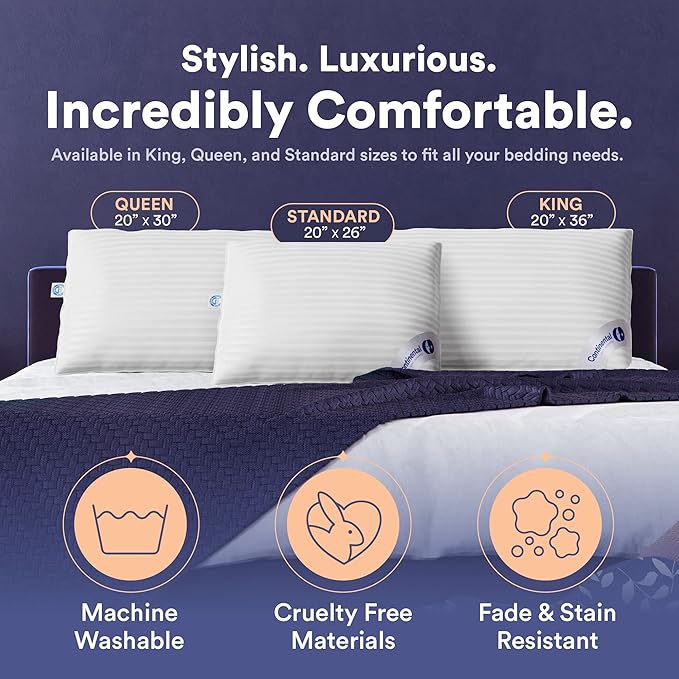 Continental Bedding Luxury Down Pillow Standard Size Pack of 1 - Image 6