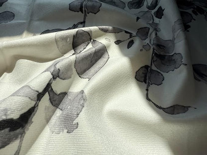 Watercolor Grey Leaves Window Valance - Image 3