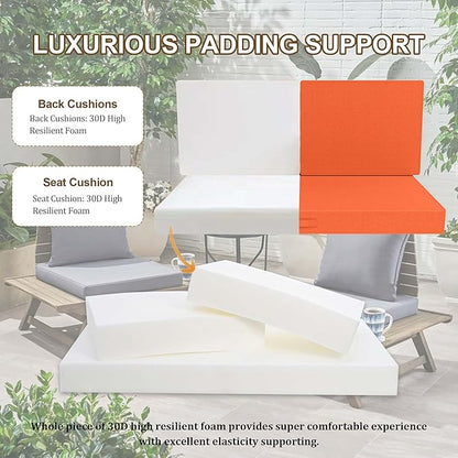 Outdoor Loveseat Cushion Set 46 x 26 Inch, Waterproof & Fade-Resistant Deep - Image 6