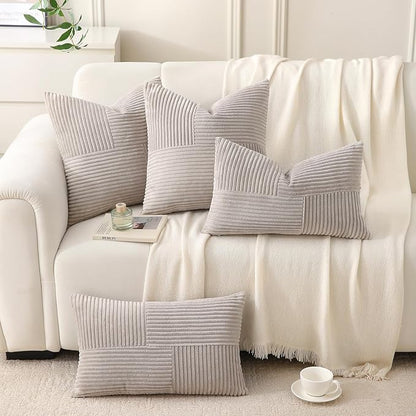 Taupe Throw Pillow Covers 26x26 inch, Farmhouse Home Decor, Boho Decorative - Image 2