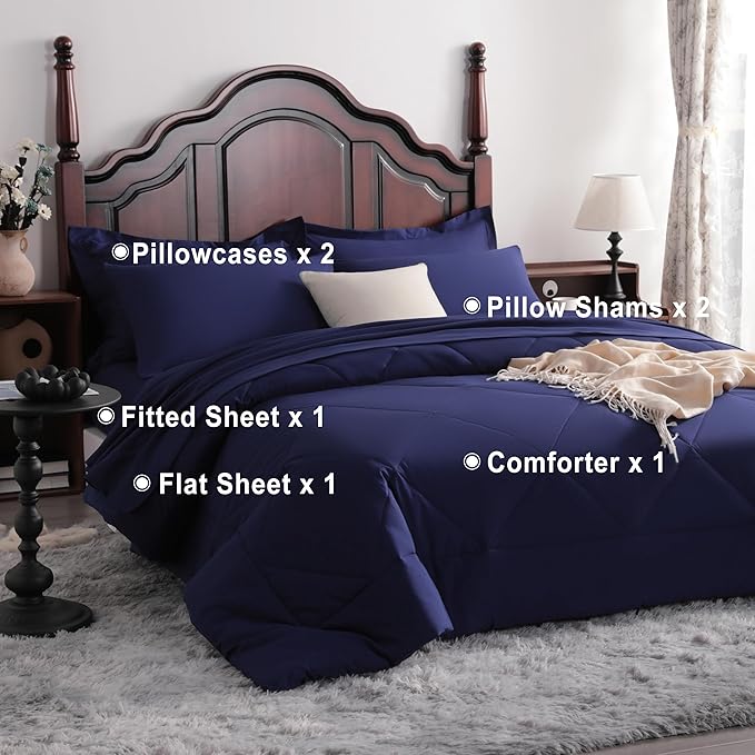 NTBAY Queen Comforter Set with Sheets, 7 Pieces Soft and Breathable Queen - Image 4