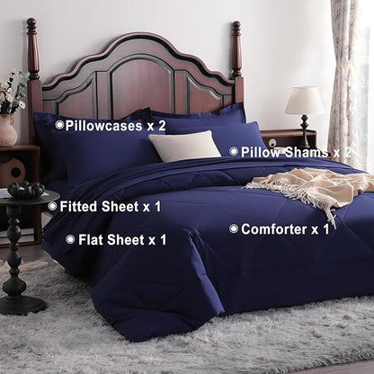 NTBAY King Comforter Set with Sheets, 7 Pieces Soft and Breathable King Bedding - Image 4