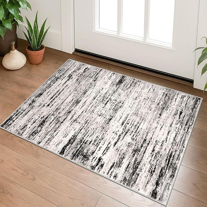 Modern Abstract Entryway Rug Indoor 2x3 Washable Rug Non-Slip Soft Small Area by lansny