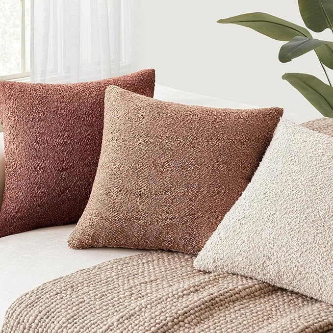 Foindtower Decorative Textured Boucle Throw Pillow Covers Accent Solid Pillow - Image 6