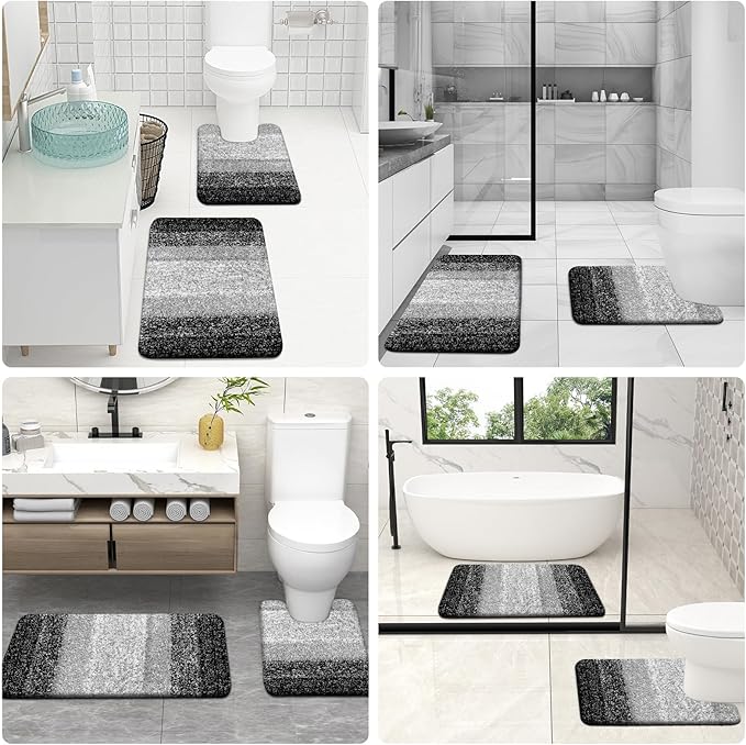 OLANLY Luxury Toilet Rugs U-Shaped 24x20, Extra Soft and Absorbent Microfiber - Image 8