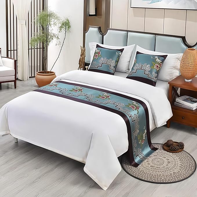 Bed Runner for Guest Room，Luxury Bed Runner，Wedding Bed Runner，Embroidered Bed by Unknown
