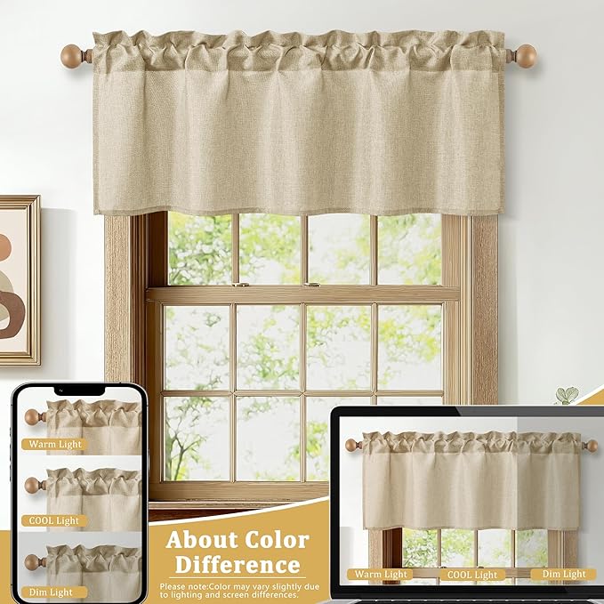JIUZHEN Faux Linen Window Valance - Image 7