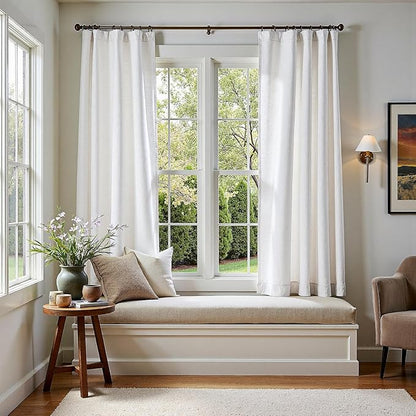jinchan Linen Blend Curtains 72 inch Length 2 Panels - Image 3