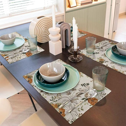 Fall Placemats Set of 4, Pumpkin Maple Leaves Decorative Table Mat 12 x 18 Inch - Image 7