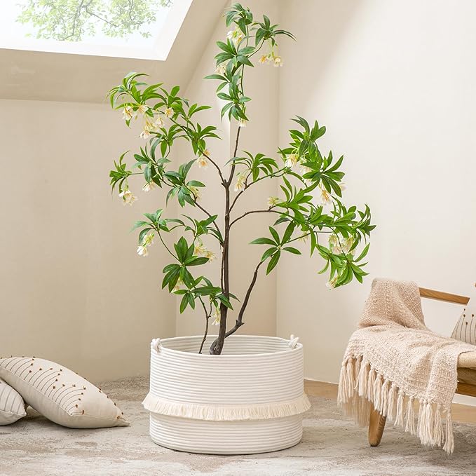 KAKAMAY Large Blanket Basket, Woven Baskets - Image 9