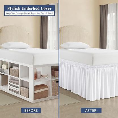 Dorm Bed Skirt Twin XL 30 Inch Drop, 100% Microfiber Extra Long College Dust - Image 3