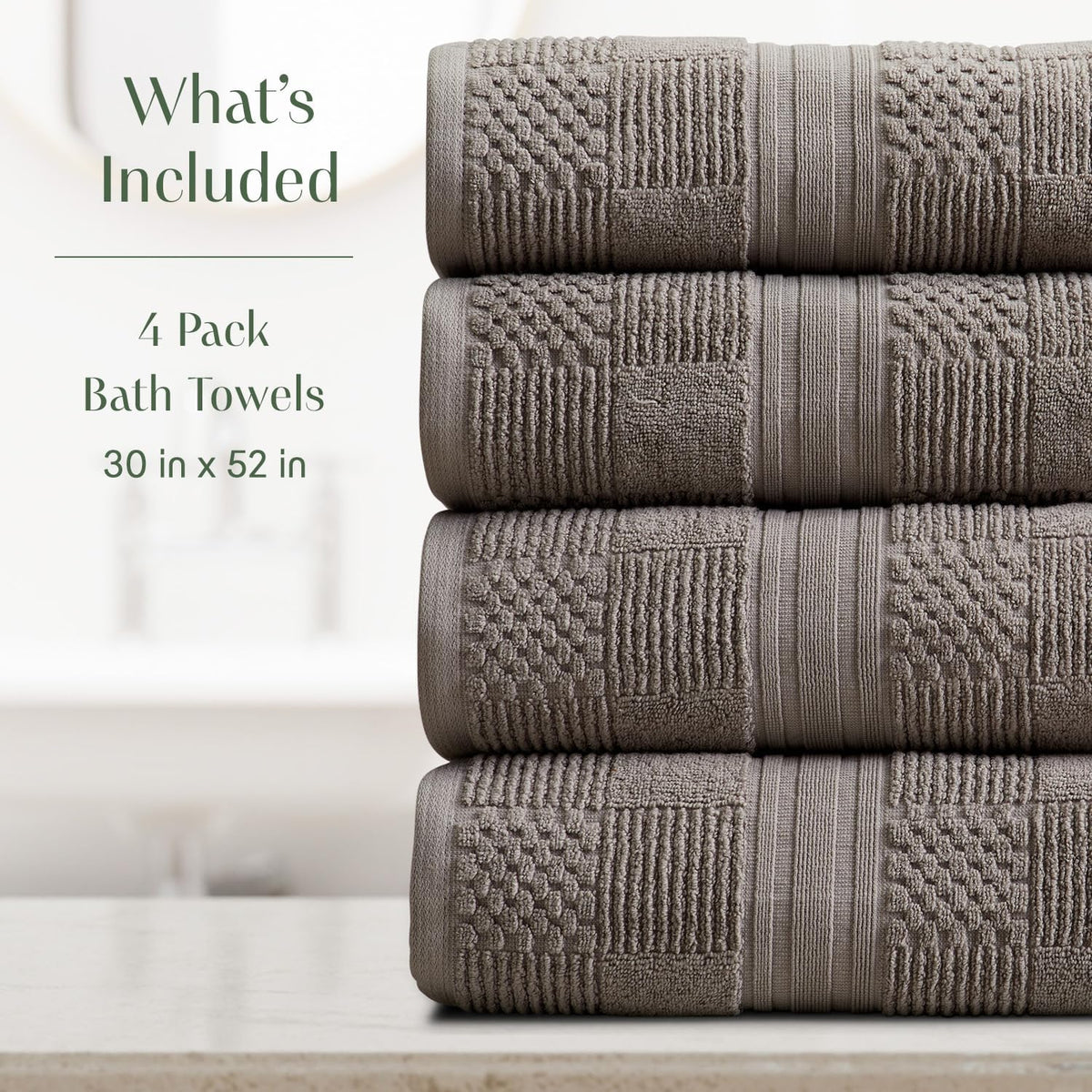springtree home 100% cotton bath towel set | shown in use