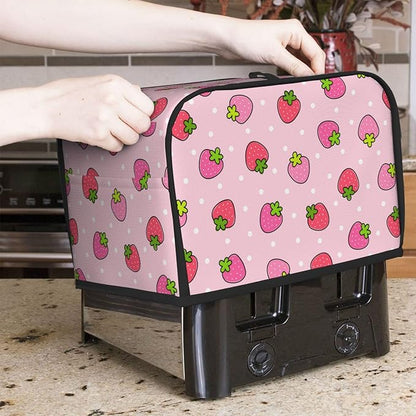 Pink Cute Strawberry 2 Slice Toaster Cover, Waterproof Toaster Dust Cover Bread - Image 2