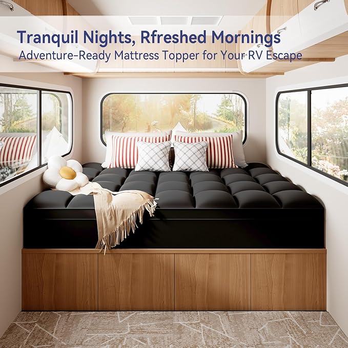 ELEMUSE RV Short Queen Black Mattress Topper - Image 6