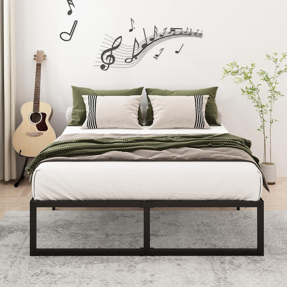 Lutown-Teen 14 Inch Full XL Size Bed Frame No Box Spring Needed, Heavy Duty X...