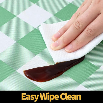 Smiry Rectangle Picnic Table Cloth, Elastic Waterproof Fitted Vinyl Tablecloths - Image 4