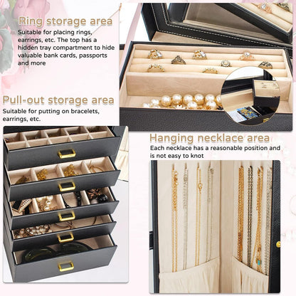 akozlin 6-tier jewelry box organizer 5 drawers storage shown in use