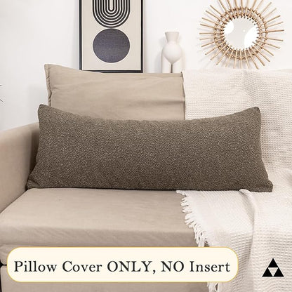 20x54 inch Neutral Boucle Body Pillow Cover - Image 7