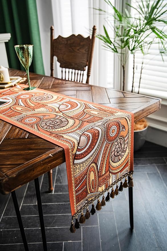 13×72 Inch Table Runner, Retro-Luxury Tassels Series - Image 6
