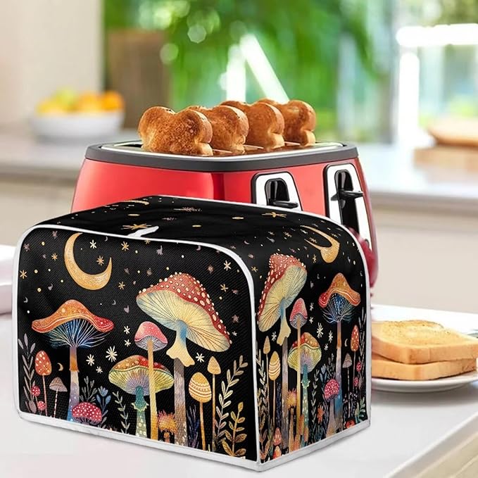 ZFRXIGN Mushroom Toaster Covers 4 Slice Toaster Dust Cover Moon Night Toaster - Image 3