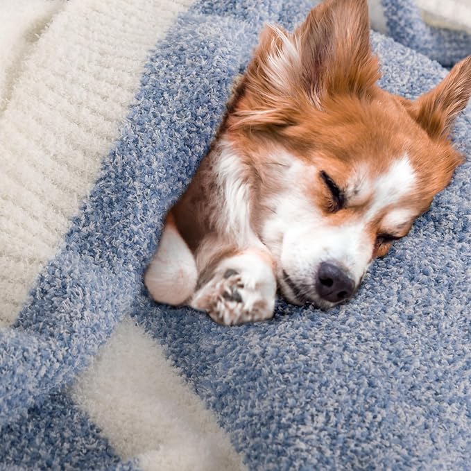 NEXHOME PRO Stripe Cozy Blanket Twin, Knit Fuzzy Throw Blanket - Image 3