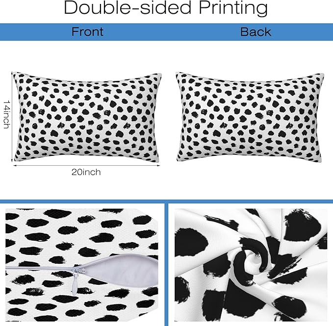 Throw Pillow Covers Blue and Orange Floral Pillow Covers 20x12 Inch Set of 2 - Image 2