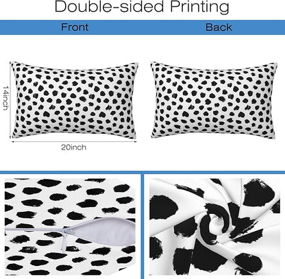Throw Pillow Covers Blue and Orange Floral Pillow Covers 20x12 Inch Set of 2 - Image 2